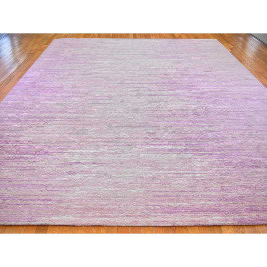 Modern and Contemporary Wool Hand Knotted Rug Pink Not Border 12.1X15.2 -O066466