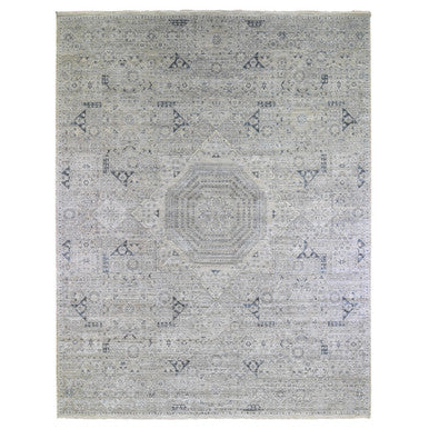 Mamluk Wool & Silk Hand Knotted Rug Grey No Border 12.0X15.2 -O066480