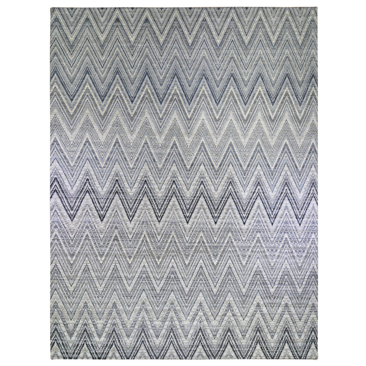 Gray 14'1" x 18'1" Modern and Contemporary Hand knotted Wool/Silk Rug - Sku: O066488