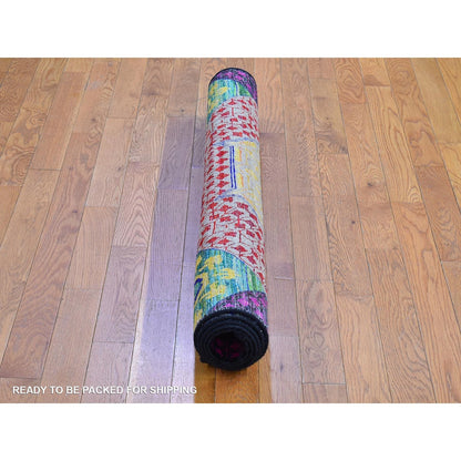 Mamluk Wool & Silk Hand Knotted Rug Yellow No Border 4.0X6.2 -O066495