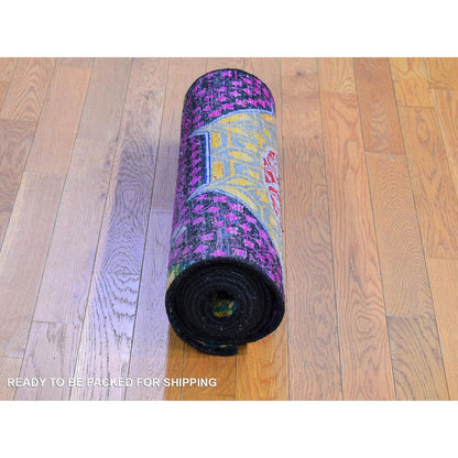 Mamluk Wool & Silk Hand Knotted Rug Yellow No Border 2.6X10.4 -O066496