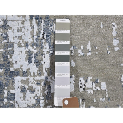 Modern and Contemporary Wool Hand Knotted Rug Grey No Border 2.6X12.0 -O066503