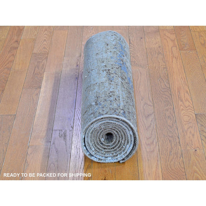 Modern and Contemporary Wool & Silk Hand Knotted Rug Brown No Border 2.6X10.0 -O066504