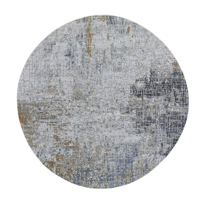 Modern and Contemporary Wool Hand Knotted Rug Grey 6.0x6.0 -O066513