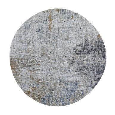 Modern and Contemporary Wool Hand Knotted Rug Grey 6.0x6.0 -O066513