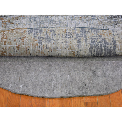 Modern and Contemporary Wool Hand Knotted Rug Grey 6.0x6.0 -O066513