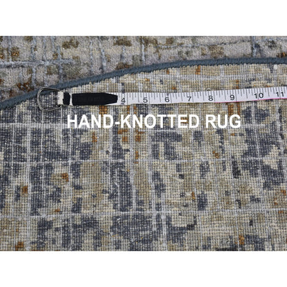 Modern and Contemporary Wool Hand Knotted Rug Grey 6.0x6.0 -O066513