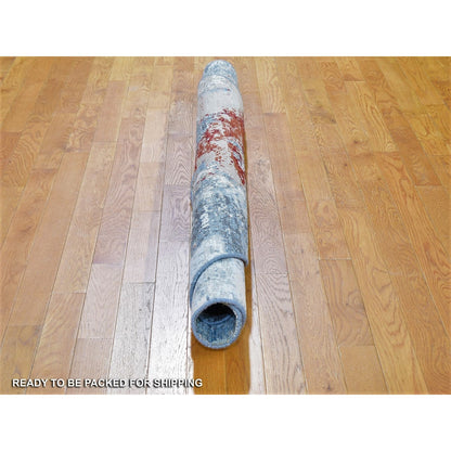 Modern and Contemporary Wool & Silk Hand Knotted Rug Grey Not Border 6.0X6.0 -O066516