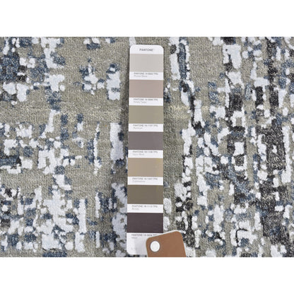 Modern and Contemporary Wool Hand Knotted Rug Grey No Border 2.6X12.0 -O066527