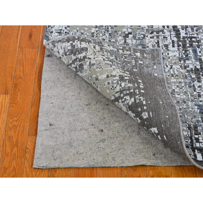 Modern and Contemporary Wool Hand Knotted Rug Grey No Border 2.6X12.0 -O066527