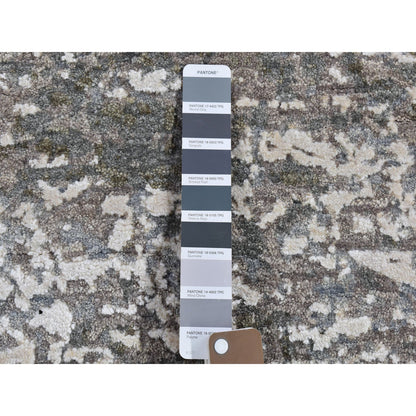 Modern and Contemporary Wool & Silk Hand Knotted Rug Grey No Border 4.0X6.0 -O066528