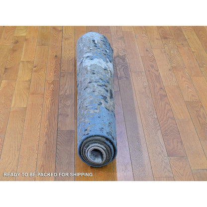 Modern and Contemporary Wool & Silk Hand Knotted Rug Grey No Border 4.0X6.0 -O066528