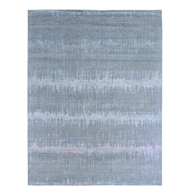 Modern and Contemporary Wool & Silk Hand Knotted Rug Grey Not Border 8.0X10.3 -O066543