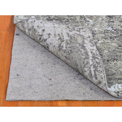 Modern and Contemporary Wool Hand Knotted Rug Grey Not Border 2.6X12.0 -O066548