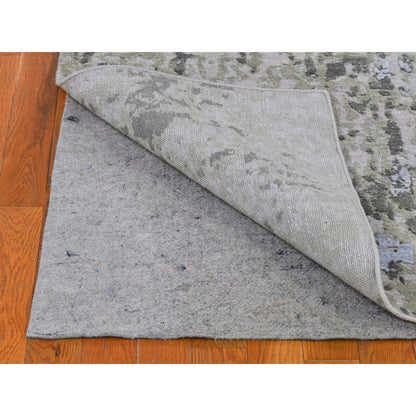 Modern and Contemporary Wool Hand Knotted Rug Grey Not Border 2.5X10.3 -O066553