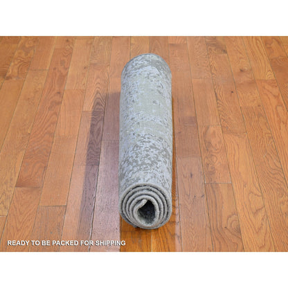 Modern and Contemporary Wool Hand Knotted Rug Grey Not Border 3.0X5.2 -O066568