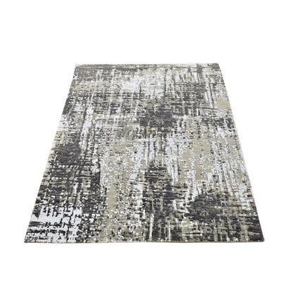Modern and Contemporary Wool Hand Knotted Rug Grey 3.0x5.2 -O066572