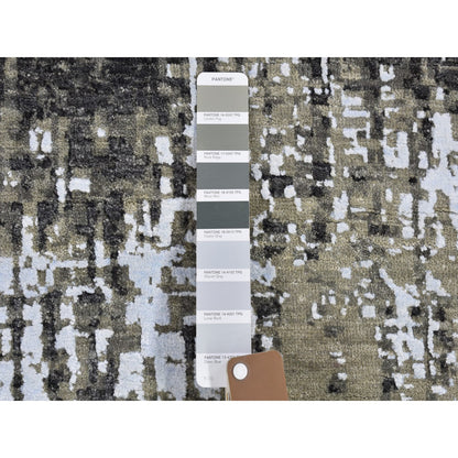 Modern and Contemporary Wool Hand Knotted Rug Grey 3.0x5.2 -O066572