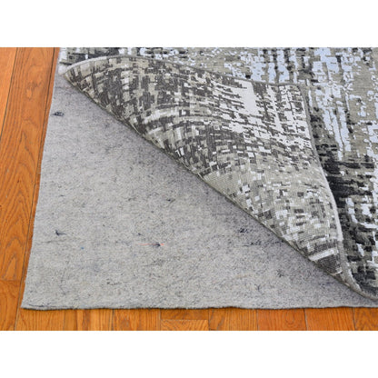 Modern and Contemporary Wool Hand Knotted Rug Grey 3.0x5.2 -O066572