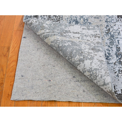 Modern and Contemporary Wool Hand Knotted Rug Ivory Not Border 3.0X5.0 -O066579