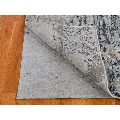 Modern and Contemporary Wool Hand Knotted Rug Grey Not Border 2.5X10.2 -O066580