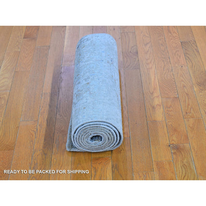 Modern and Contemporary Wool Hand Knotted Rug Grey Not Border 2.5X10.2 -O066580