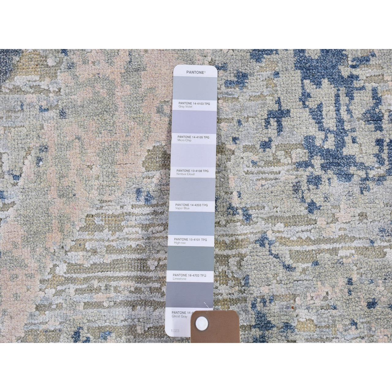 Transitional Wool & Silk Hand Knotted Rug Ivory Not Border 3.0X5.5 -O066589