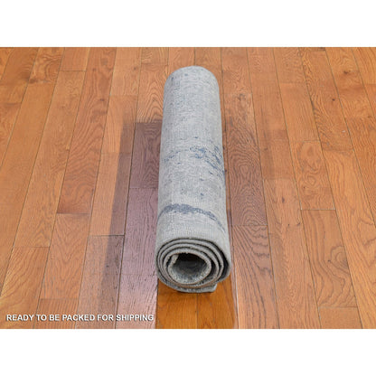 Transitional Wool & Silk Hand Knotted Rug Ivory Not Border 3.0X5.5 -O066589