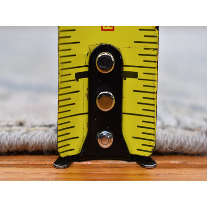 Transitional Wool & Silk Hand Knotted Rug Ivory Not Border 3.0X5.5 -O066590