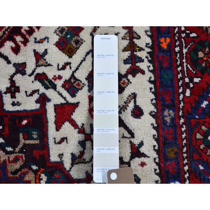 Persian Wool Hand Knotted Rug Ivory Red 3.4X13.8 -O066602