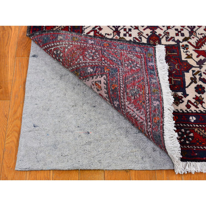 Persian Wool Hand Knotted Rug Ivory Red 3.4X13.8 -O066602