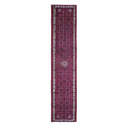 Persian Wool Hand Knotted Rug Red Ivory 2.8X13.3 -O066605