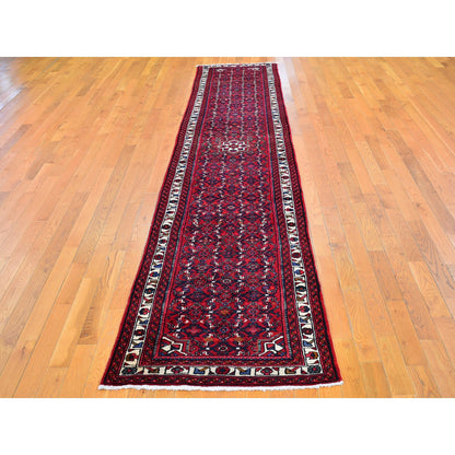 Persian Wool Hand Knotted Rug Red Ivory 2.8X13.3 -O066605