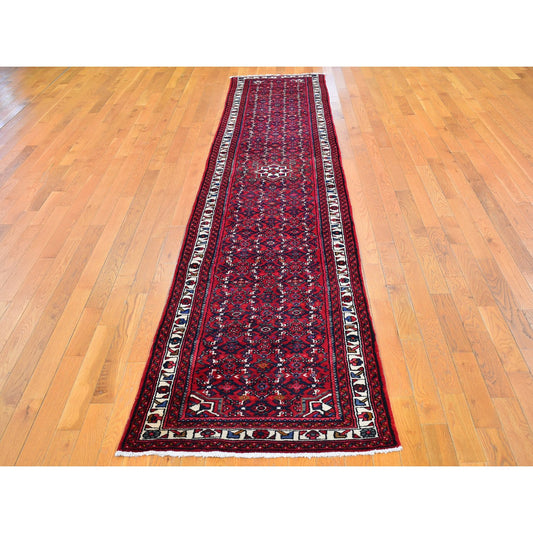 Persian Wool Hand Knotted Rug Red Ivory 2.8X13.3 -O066605