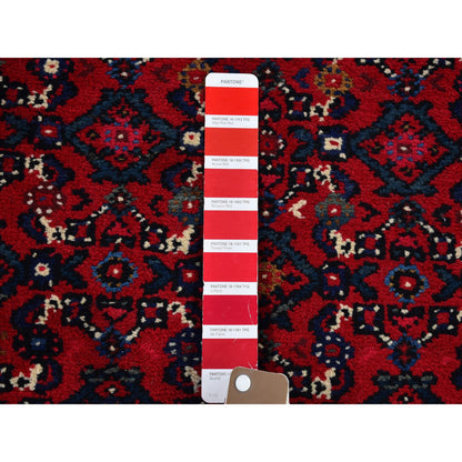 Persian Wool Hand Knotted Rug Red Ivory 2.8X13.3 -O066605