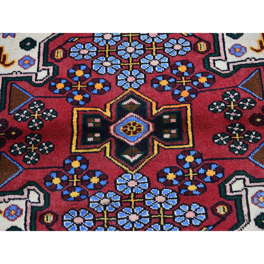Persian Wool Hand Knotted Rug Ivory Brown 3.5X5.2 -O066655
