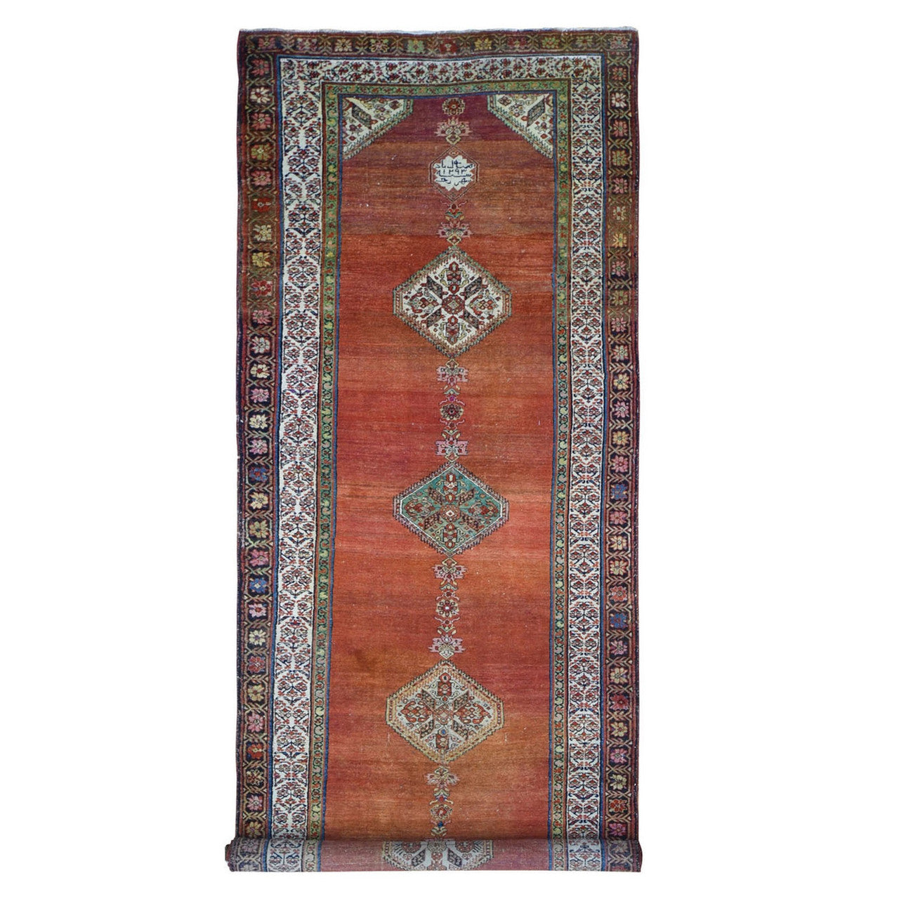 Red 4'8" x 12'0" Persian Hand knotted Wool Rug - Sku: O066657