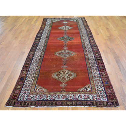 Persian Wool Hand Knotted Rug Red Ivory 4.8X12.0 -O066657