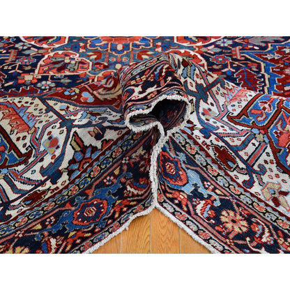 Persian Wool Hand Knotted Rug Red Navy Blue 8.3X11.3 -O066661