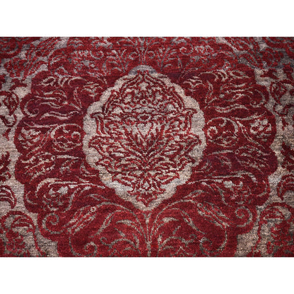 Wool and Silk Wool Hand Knotted Rug Red Not Border 3.2X5.7 -O066663