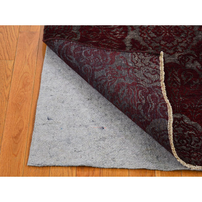 Wool and Silk Wool Hand Knotted Rug Red Not Border 3.2X5.7 -O066663
