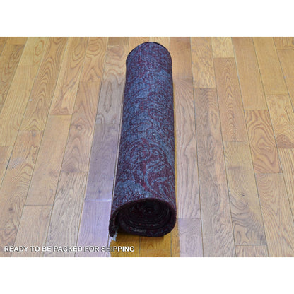 Wool and Silk Wool Hand Knotted Rug Red Not Border 3.2X5.7 -O066663