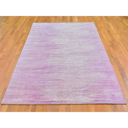 Modern and Contemporary Wool Hand Knotted Rug Pink Not Border 6.1X9.2 -O066697