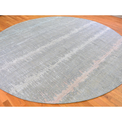 Modern and Contemporary Wool & Silk Hand Knotted Rug Grey Not Border 12.0X12.0 -O066700