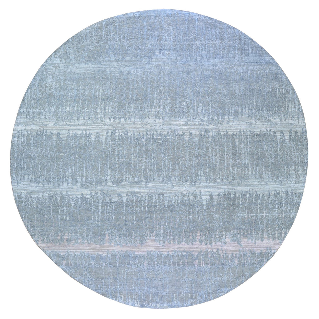 Gray 10'1" x 10'1" Modern and Contemporary Not Border Hand knotted Wool/Silk Rug - Sku: O066701