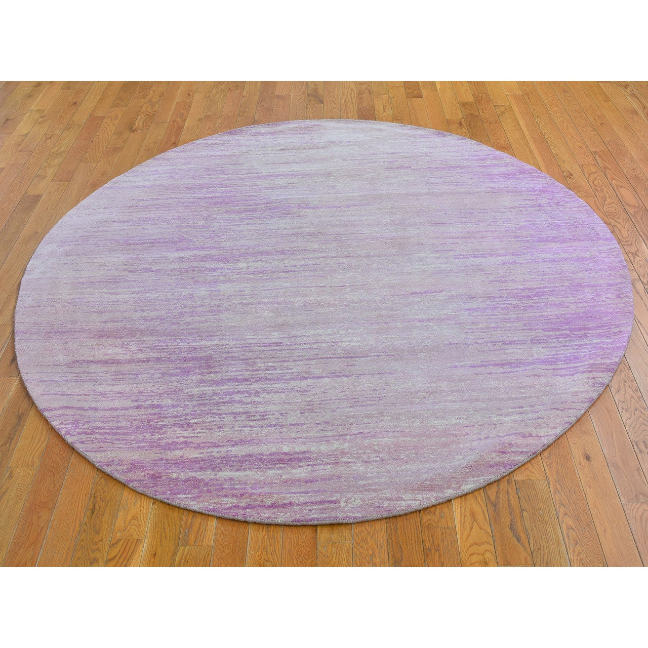 Modern and Contemporary Wool Hand Knotted Rug Pink Not Border 7.0X7.0 -O066705