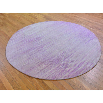 Modern and Contemporary Wool Hand Knotted Rug Pink Not Border 7.0X7.0 -O066705