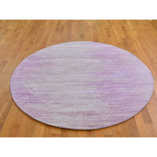 Modern and Contemporary Wool Hand Knotted Rug Pink Not Border 6.2X6.2 -O066706