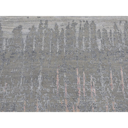 Modern and Contemporary Wool & Silk Hand Knotted Rug Grey Not Border 6.0X6.0 -O066707