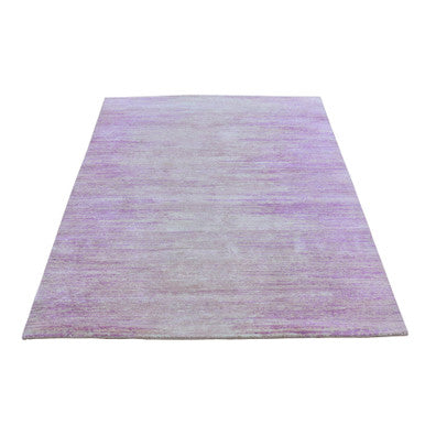 Modern and Contemporary Wool Hand Knotted Rug Pink Not Border 4.1X6.2 -O066710